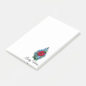 水彩色かわいいラディバードと青い野生の花 ポストイット (アングル)