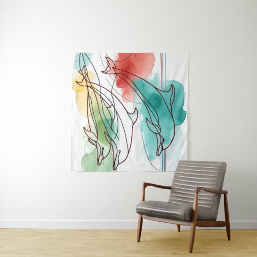 水彩色ささやき タペストリー (インサイチュ(横))