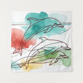 水彩色ささやき タペストリー