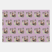 水彩色のカワウソ ラッピングペーパーシート (正面)