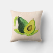 水彩色のグリーンアボカドが生き続けるフルーツ クッション (裏面)