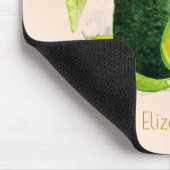 水彩色のグリーンアボカドが生き続けるフルーツ マウスパッド (コーナー)