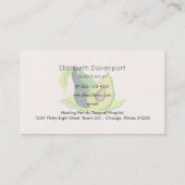 水彩色のグリーンアボカドが生き続けるフルーツ 名刺 (裏面)