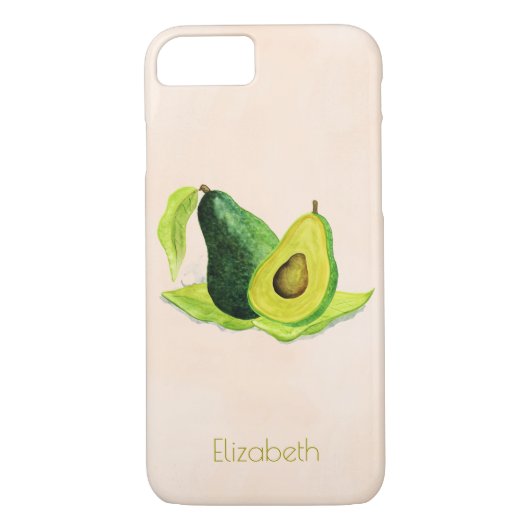 水彩色のグリーンアボカドが生き続けるフルーツ Case-Mate iPhoneケース (裏面)