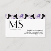 水彩色のケシ紫のメイクアップアーティスト 名刺 (裏面)