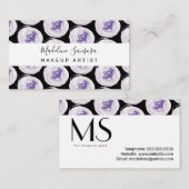 水彩色のケシ紫のメイクアップアーティスト 名刺 (正面/裏面)