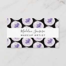 水彩色のケシ紫のメイクアップアーティスト 名刺