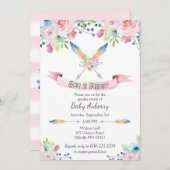 水彩色のジェンダーが弓または矢印を表示 招待状 (正面/裏面)