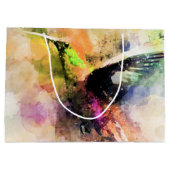 水彩色のハチドリ ラージペーパーバッグ (裏面)