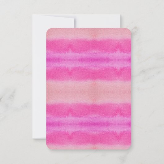 水彩色のピンク 招待状 (裏面)