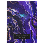 水彩色のプロフェッショナルモダンパープルアゲート クリップボード (裏面)