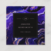 水彩色のプロフェッショナルモダンパープルアゲート スクエア名刺 (正面)