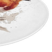 水彩色の可愛い鳥赤ロビン カッティングボード (角)
