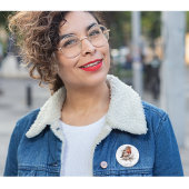 水彩色の可愛い鳥赤ロビン 缶バッジ