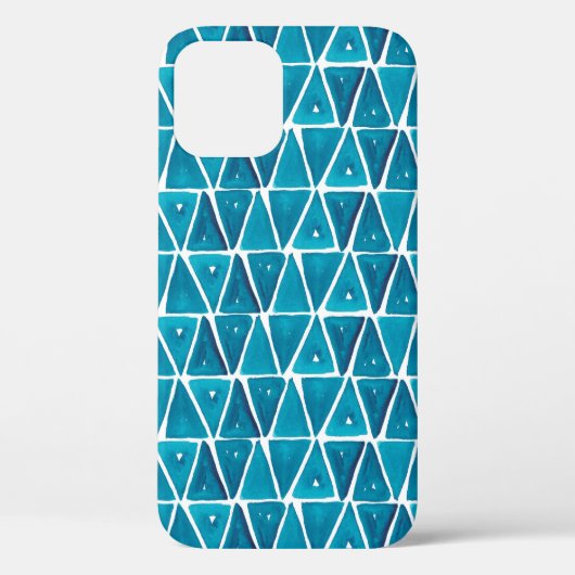 水彩色の抽象芸術青の三角形のシームレスな背景 Case-Mate iPhoneケース (裏面)