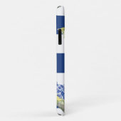 水彩色ひまわりフローラ青n白ストライプの Case-Mate iPhoneケース (裏面/右)