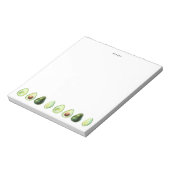 水彩色アボカドガーランドパーソナライズされた ノートパッド (回転)