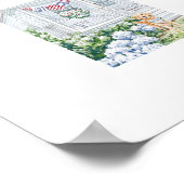 水彩色アメリカーナ愛国国コテージ ポスター (角)