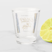 水彩色ウェディングシャワーのショットグラス | アブストラクト ショットグラス (裏面)