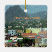 水彩色オランジスタッド、アルバ セラミックオーナメント (裏面)