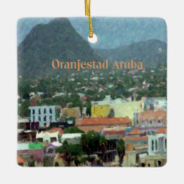 水彩色オランジスタッド、アルバ セラミックオーナメント