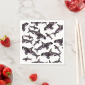 水彩色オルカ スタンダードカクテルナプキン (インサイチュ)