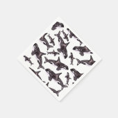 水彩色オルカ スタンダードカクテルナプキン (角)