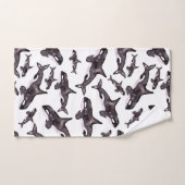 水彩色オルカ バスタオルセット (ハンドタオル)