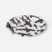 水彩色オルカ ペーパープレート (アングル)