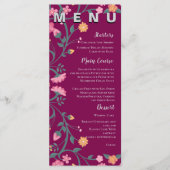 水彩色カラフルフローラフレーム結婚式 メニュー (正面)