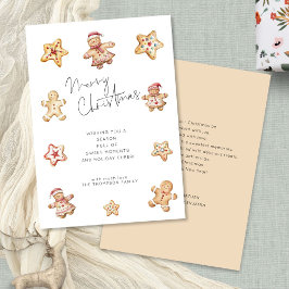 水彩色クッキージンジャーブレッドメリークリスマス シーズンカード