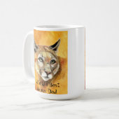 水彩色クーガーアニマルワールド最高のズボーナスパパ コーヒーマグカップ (正面左)