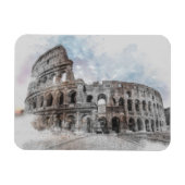 水彩色コロッセウムマグネット – ローマイタリアヴィンテージ マグネット (横)