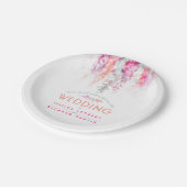 水彩色コーラルオレンジピンクカスタムウェディングプレート ペーパープレート (アングル)