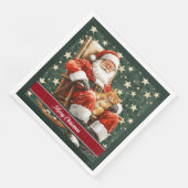 水彩色サンタクロース目出しクリスマスナプキンズ (コーナー)