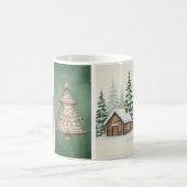 水彩色サンタツリー&キツネマグ コーヒーマグカップ (中央)