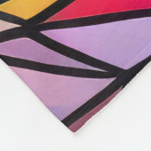 水彩色ステンドグラススタイル抽象芸術幾何学模様 フリースブランケット (角)