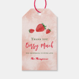 水彩色ストロベリースイートベビーシャワー ギフトタグ
