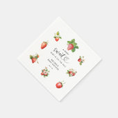 水彩色ストロベリースイートベビーシャワー スタンダードカクテルナプキン (角)
