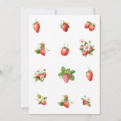 水彩色ストロベリースイートベビーシャワー 招待状 (裏面)