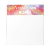 水彩色スプラッシュ白色チポグラフィ ノートパッド (正面)