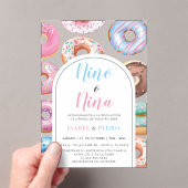 水彩色ドーナツニーニョNinaジェンダースペインのリビール アクリル招待状 (インサイチュ (ポータブル))