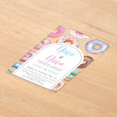 水彩色ドーナツニーニョNinaジェンダースペインのリビール アクリル招待状 (レイダウン)