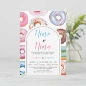 水彩色ドーナツニーニョNinaジェンダースペインのリビール 招待状 (スタンド正面)