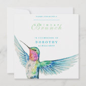 水彩色ハチドリの_ANY_誕生日ブランチ 招待状 (正面)