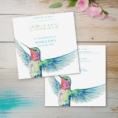 水彩色ハチドリの_ANY_誕生日ブランチ 招待状