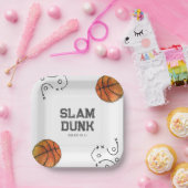 水彩色バスケットボール紙プレート ペーパープレート (パーティー)