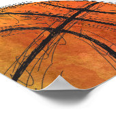 水彩色バスケットボール誕生日ウェルカムポスター ポスター (角)