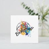 水彩色バスケットボール サンキューカード (スタンド正面)