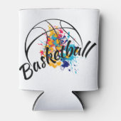 水彩色バスケットボール 缶クーラー (正面)
